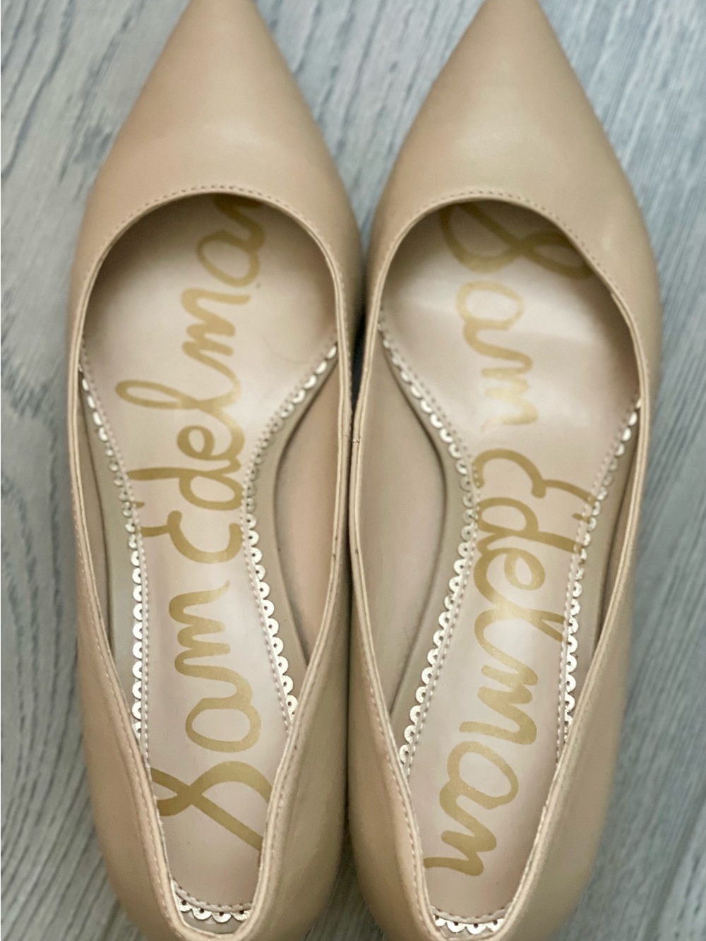 Sam Edelman Beige Pointed Toe Flats